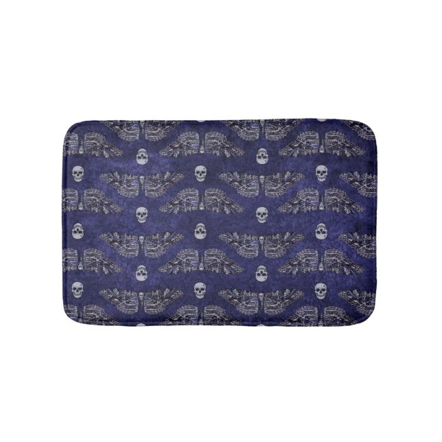Falln Deathshead Moth and Skulls Bath Mat (Front)