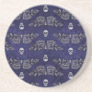 Falln Deathshead Moth and Skulls Coaster