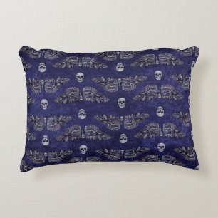 Falln Deathshead Moth and Skulls Decorative Cushion
