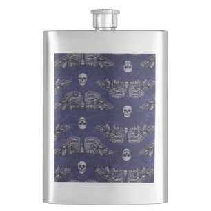 Falln Deathshead Moth and Skulls Hip Flask