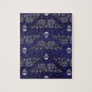 Falln Deathshead Moth and Skulls Jigsaw Puzzle