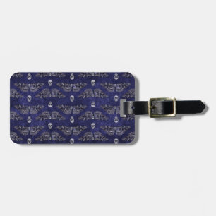 Falln Deathshead Moth and Skulls Luggage Tag