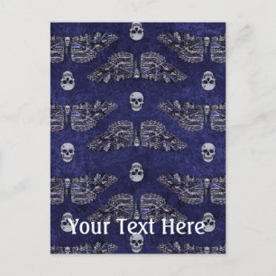 Falln Deathshead Moth and Skulls Postcard