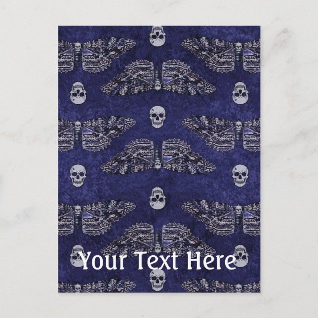 Falln Deathshead Moth and Skulls Postcard (Front)