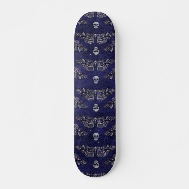 Falln Deathshead Moth and Skulls Skateboard (Front)