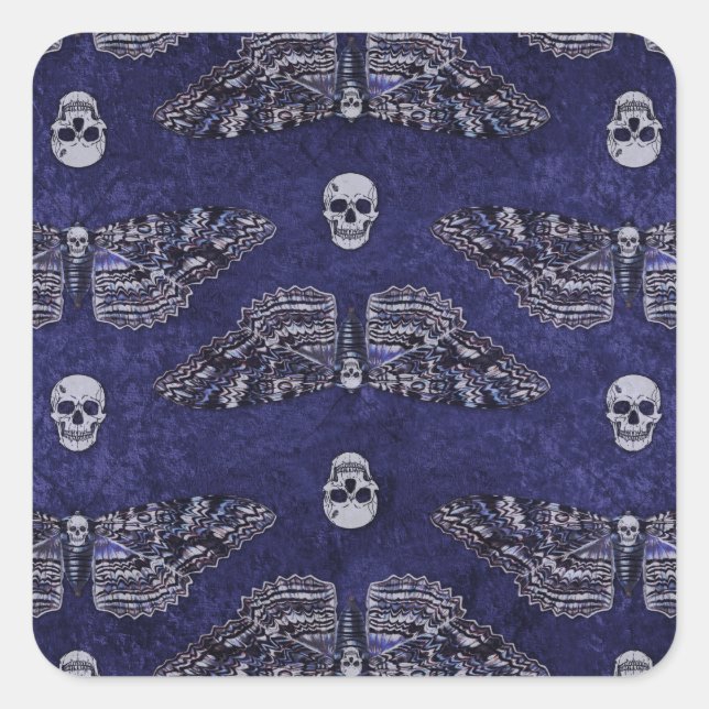 Falln Deathshead Moth and Skulls Square Sticker (Front)