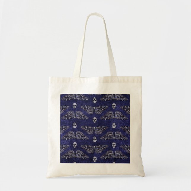 Falln Deathshead Moth and Skulls Tote Bag (Front)