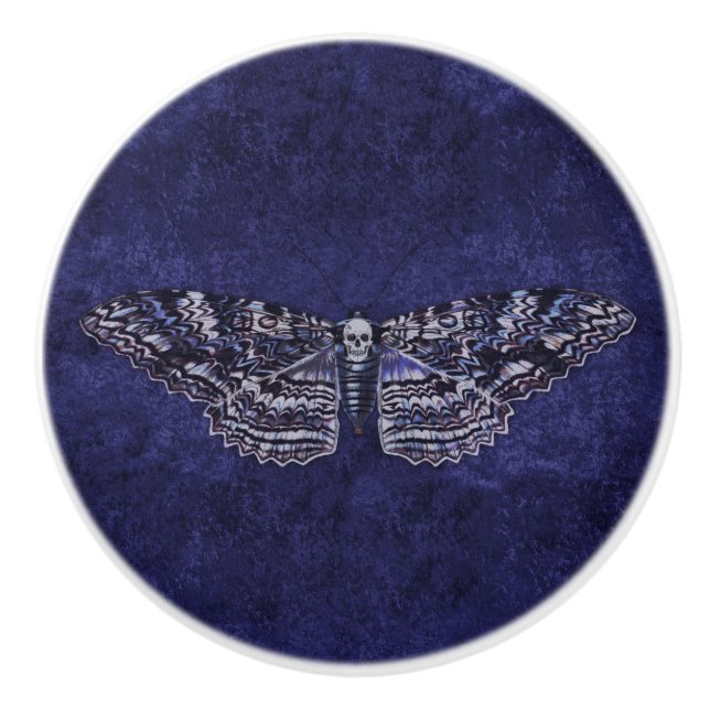 Falln Deathshead Moth Ceramic Knob (Front)