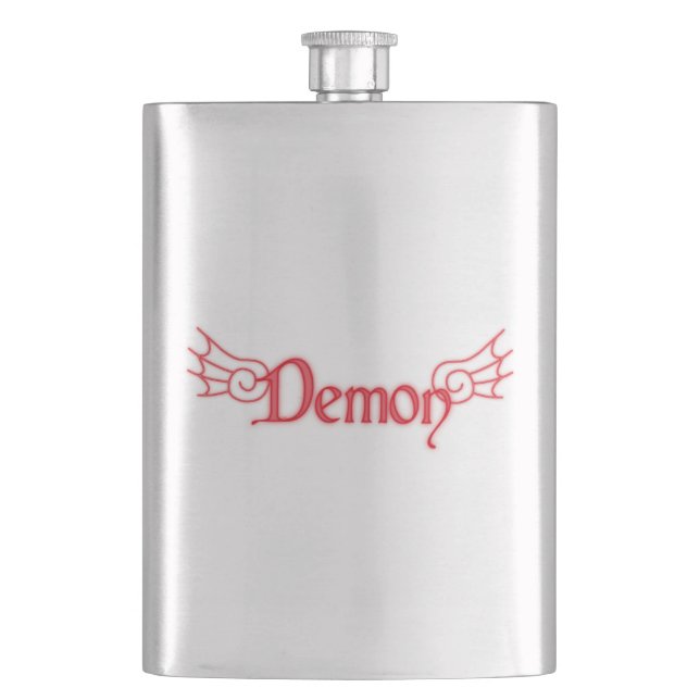 Falln Demon With Wings Hip Flask (Front)