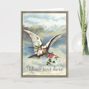 Falln Dove with Roses Holiday Card