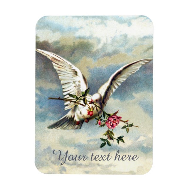 Falln Dove with Roses Magnet (Vertical)