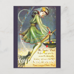Falln Easter Witch Holiday Postcard