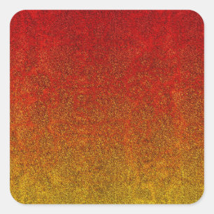 Falln Flame Glitter Gradient Square Sticker