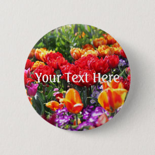 Falln Floral Crimson Waves 6 Cm Round Badge