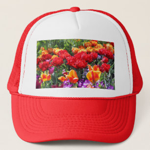 Falln Floral Crimson Waves Trucker Hat