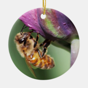 Falln Fuzzy Little Bee Ceramic Ornament