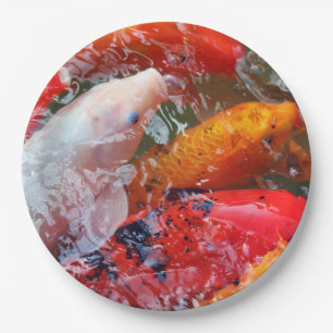Falln Gathering Koi Paper Plate
