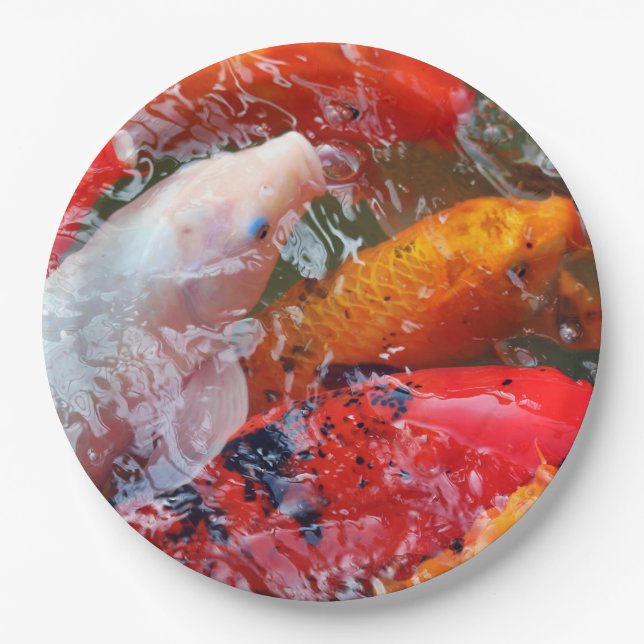 Falln Gathering Koi Paper Plate (Front)