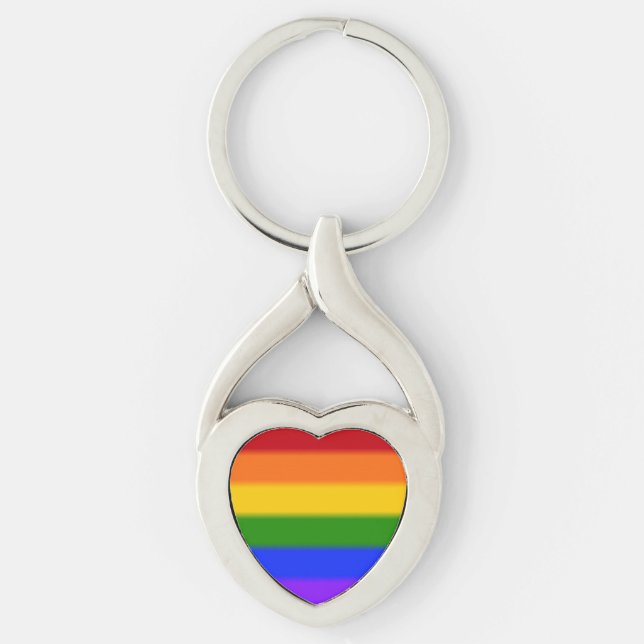 Falln Gay Pride Flag Key Ring (Front)