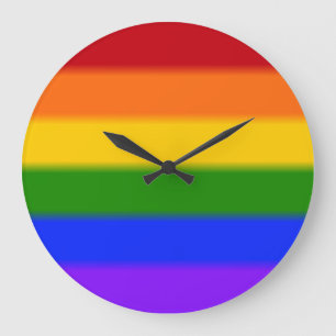 Falln Gay Pride Flag Large Clock