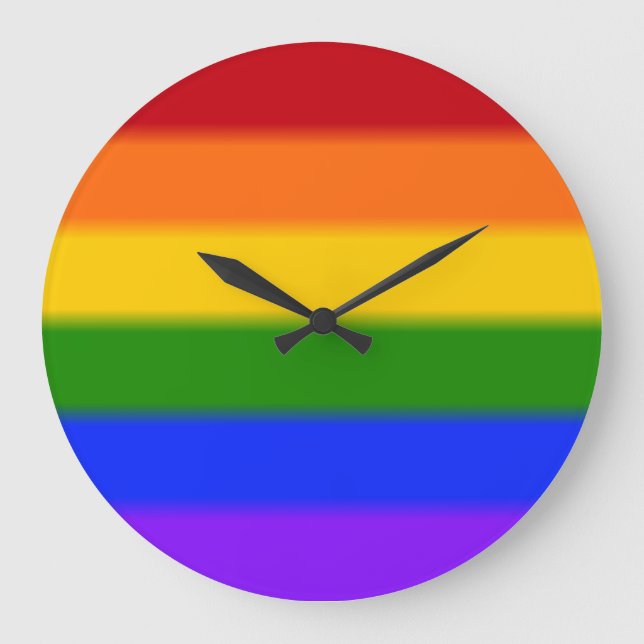 Falln Gay Pride Flag Large Clock (Front)