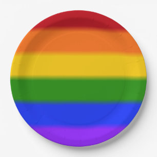 Falln Gay Pride Flag Paper Plate