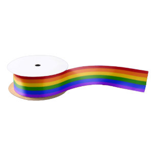 Falln Gay Pride Flag Satin Ribbon