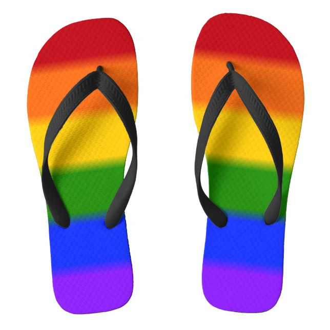 Falln Gay Pride Flag Thongs (Footbed)