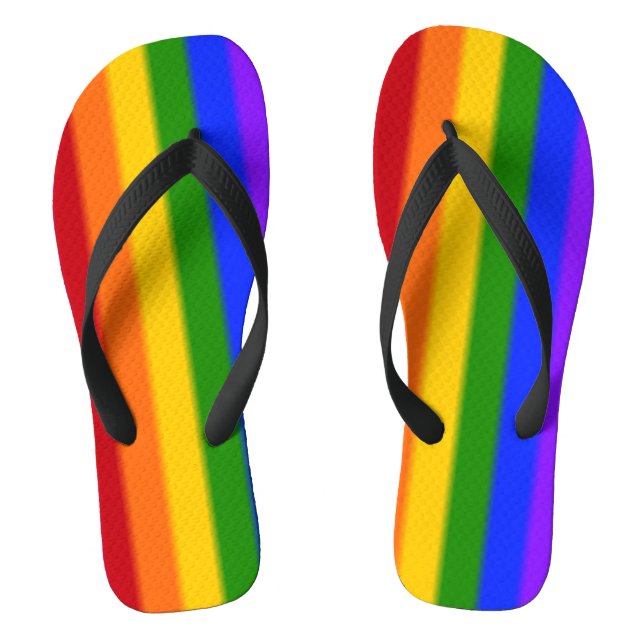 Falln Gay Pride Flag Version 2 Thongs (Footbed)