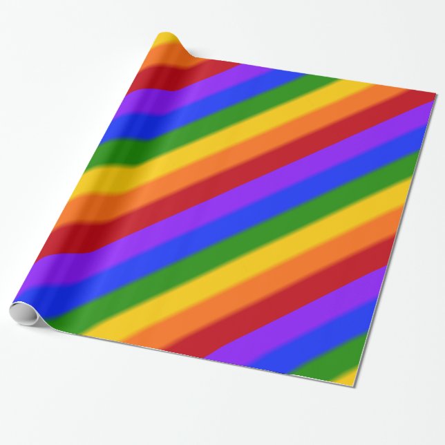 Falln Gay Pride Flag Wrapping Paper (Unrolled)