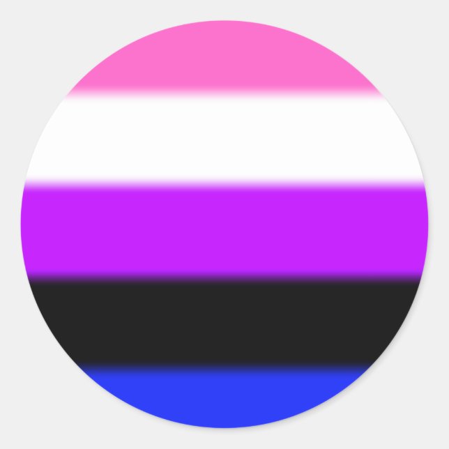 Falln Genderfluid Pride Flag Classic Round Sticker (Front)
