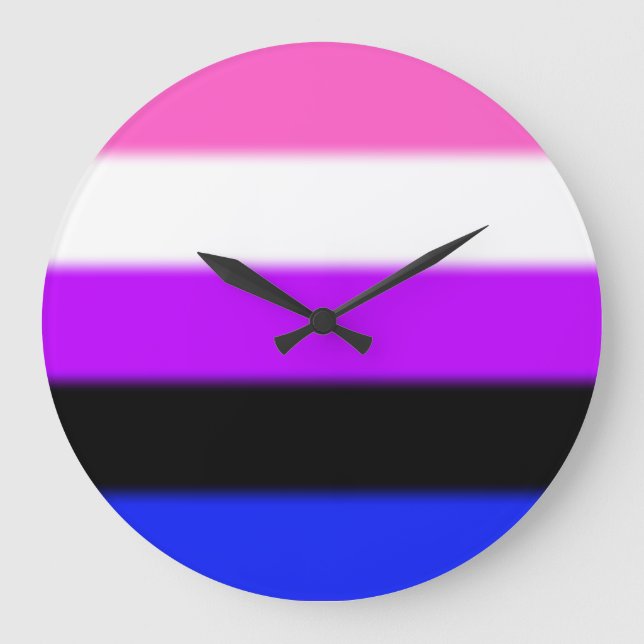 Falln Genderfluid Pride Flag Large Clock (Front)