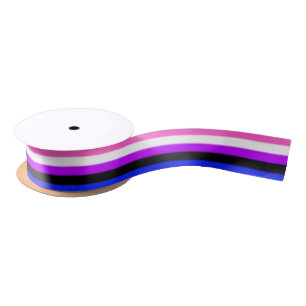 Falln Genderfluid Pride Flag Satin Ribbon
