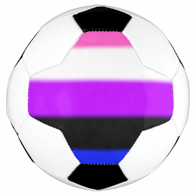 Falln Genderfluid Pride Flag Soccer Ball (Front)