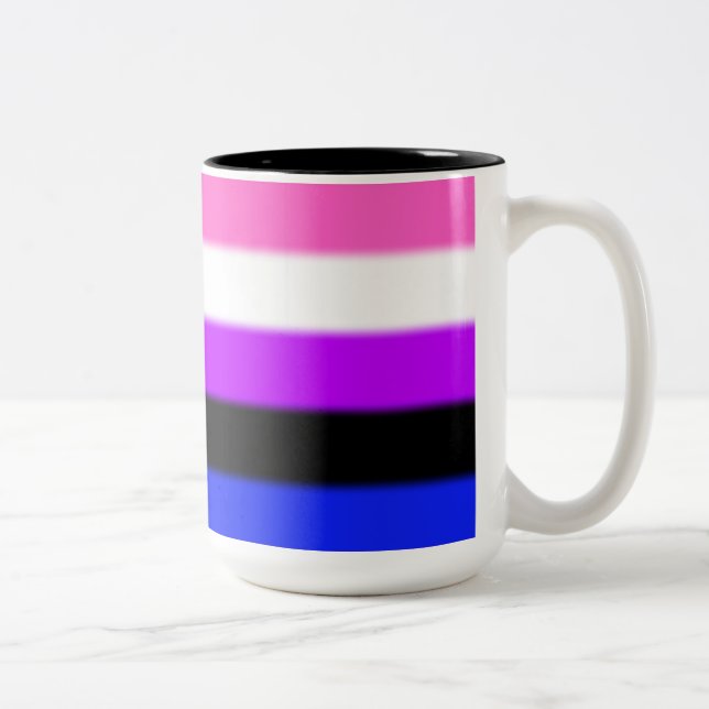 Falln Genderfluid Pride Flag Two-Tone Coffee Mug (Right)