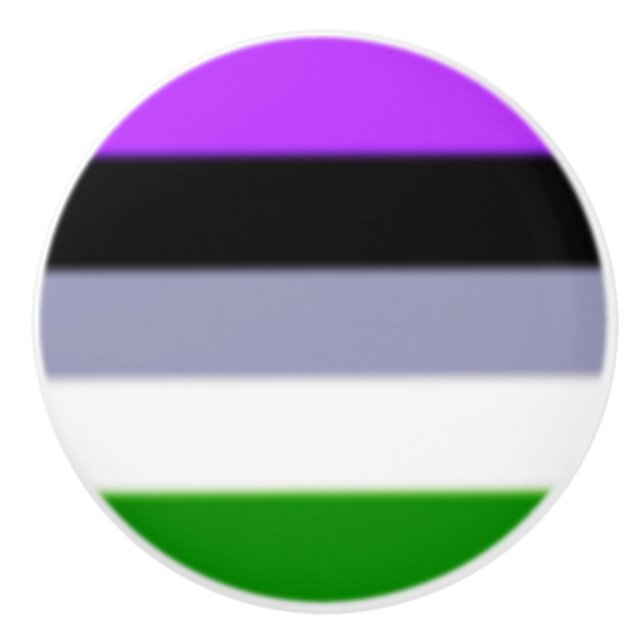 Falln Genderqueer Pride Flag Ceramic Knob (Front)