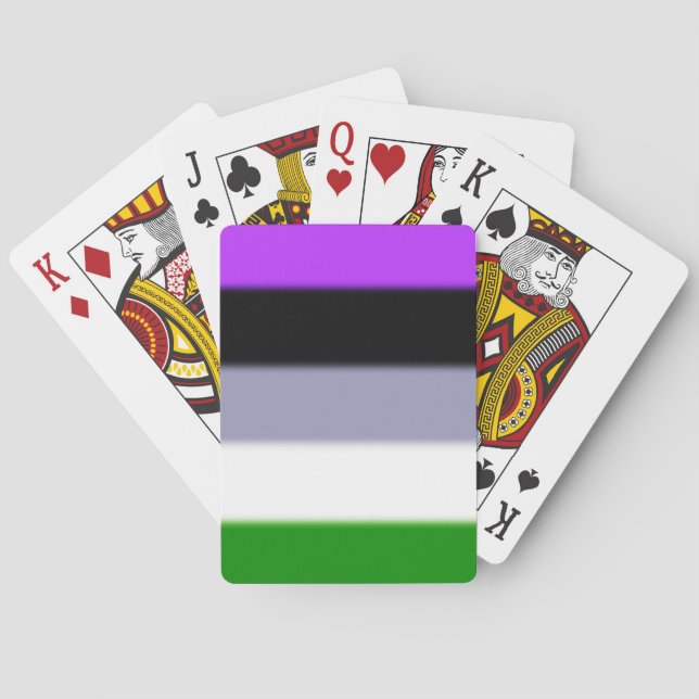 Falln Genderqueer Pride Flag Playing Cards (Back)