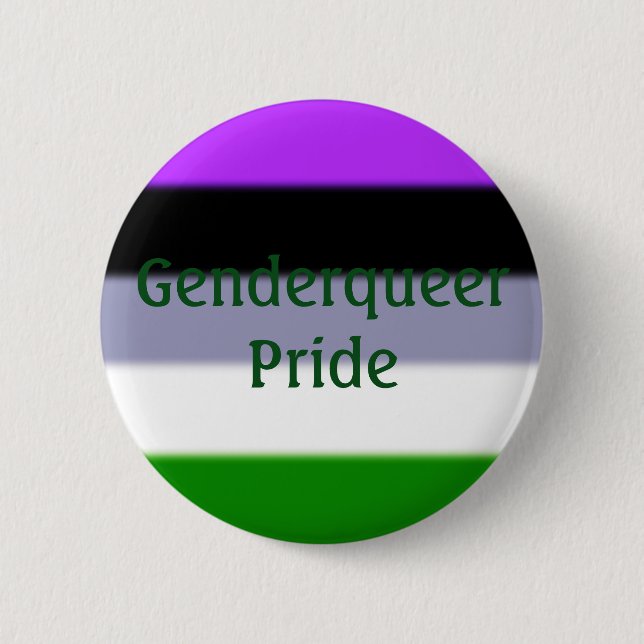 Falln Genderqueer Pride Flag (Text) 6 Cm Round Badge (Front)