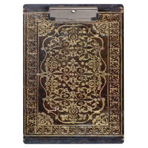 Falln Gilded Leather Tome Book Clipboard