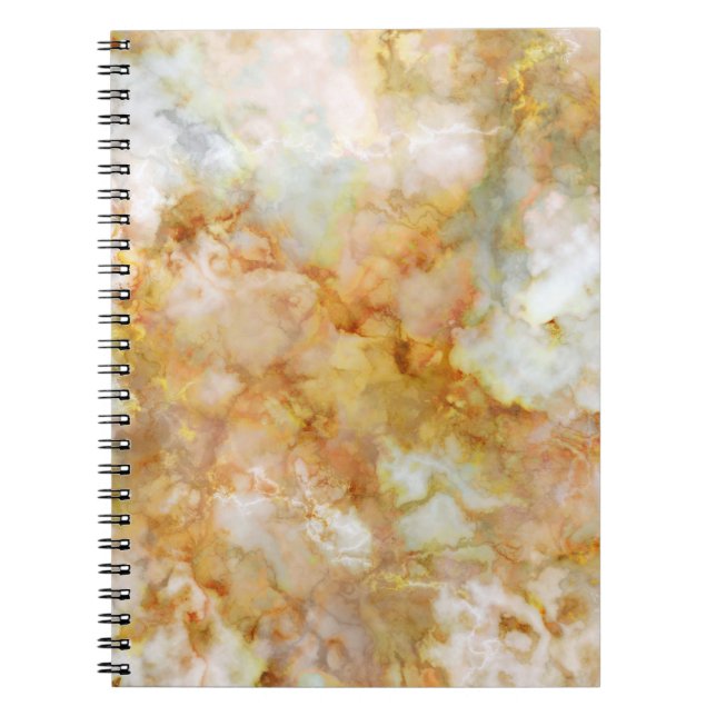 Falln Gold Rippled Marble Notebook (Front)