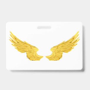 Falln Golden Angel Wings ID Badge
