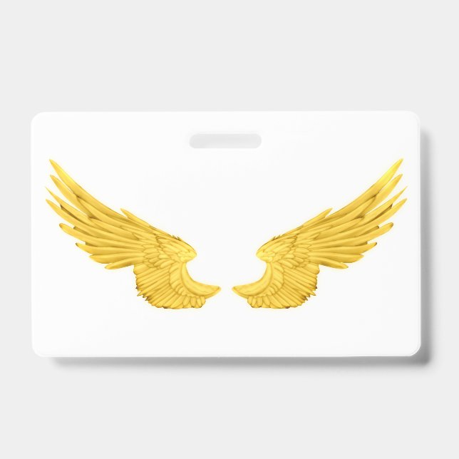 Falln Golden Angel Wings ID Badge (Front)