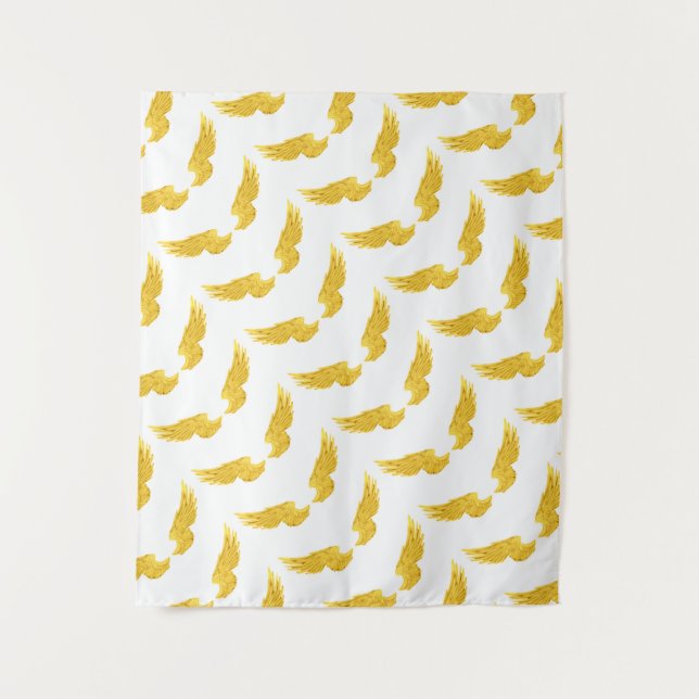 Falln Golden Angel Wings Tapestry (Front)