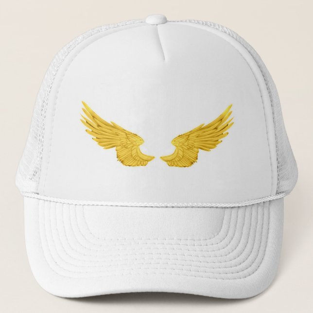 Falln Golden Angel Wings Trucker Hat (Front)
