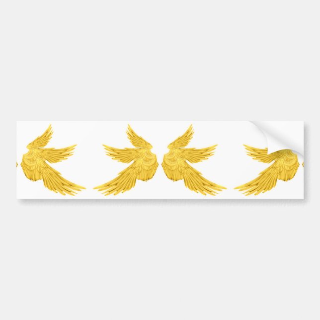 Falln Golden Archangel Wings Bumper Sticker (Front)