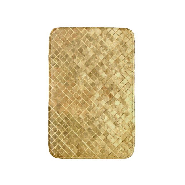Falln Golden Chequerboard Bath Mat (Front Vertical)