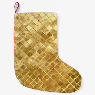 Falln Golden Chequerboard Small Christmas Stocking