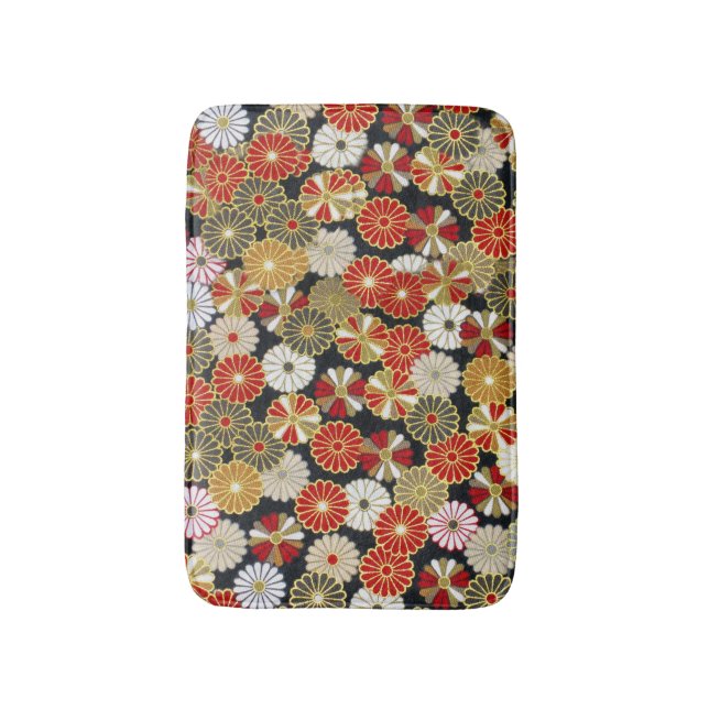 Falln Golden Chrysanthemums Bath Mat (Front Vertical)