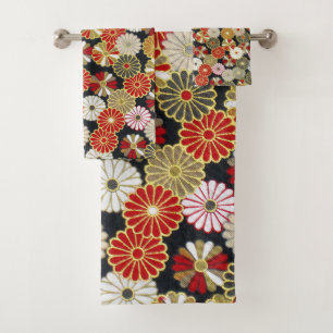 Falln Golden Chrysanthemums Bath Towel Set
