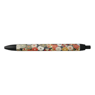 Falln Golden Chrysanthemums Black Ink Pen